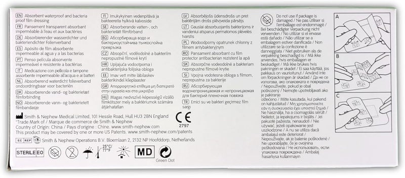 Smith&nephew Smith & Nephew SJ66000708 Opsite Post-Op Dressing with Pad, 6.5cm x 5cm, Pack of 100 - Image 4